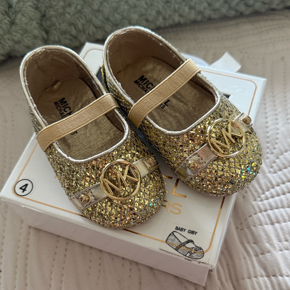 Michael Kors Gold Size 4 Baby Shoes 9-12months